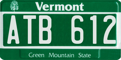 VT license plate ATB612