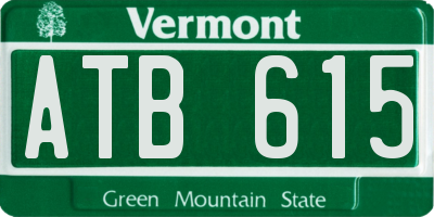 VT license plate ATB615