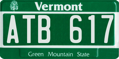 VT license plate ATB617