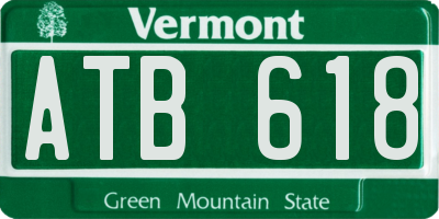 VT license plate ATB618