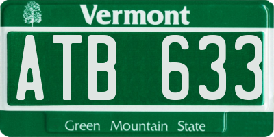 VT license plate ATB633