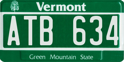 VT license plate ATB634