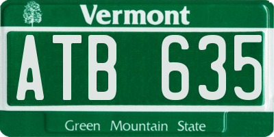 VT license plate ATB635