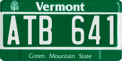VT license plate ATB641