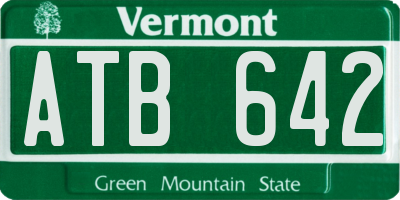 VT license plate ATB642