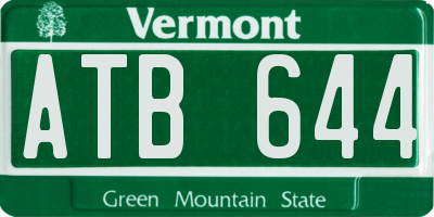 VT license plate ATB644