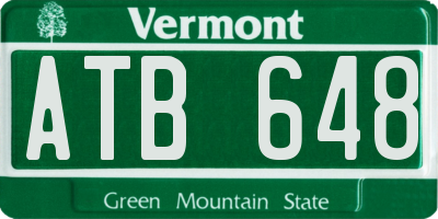 VT license plate ATB648