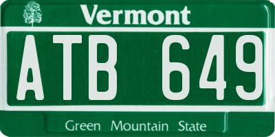 VT license plate ATB649