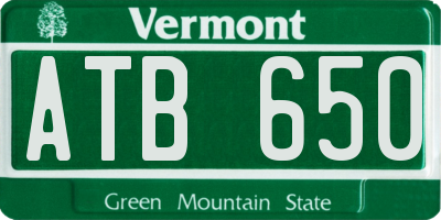 VT license plate ATB650