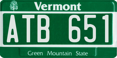 VT license plate ATB651
