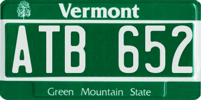 VT license plate ATB652