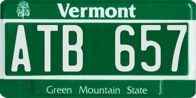 VT license plate ATB657
