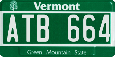 VT license plate ATB664