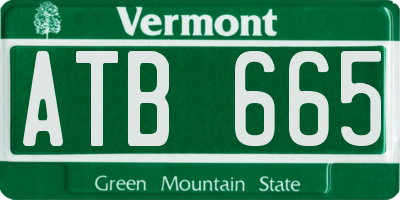 VT license plate ATB665