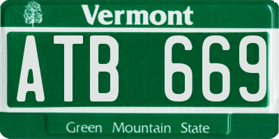 VT license plate ATB669