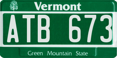VT license plate ATB673