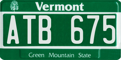 VT license plate ATB675