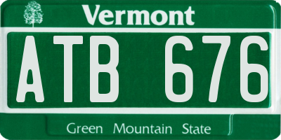 VT license plate ATB676