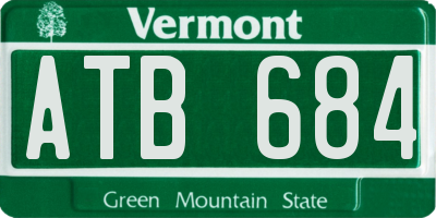VT license plate ATB684