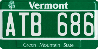 VT license plate ATB686