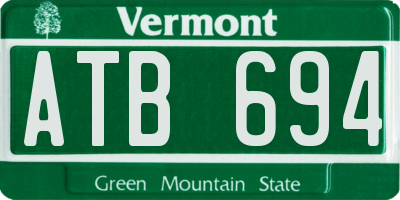 VT license plate ATB694