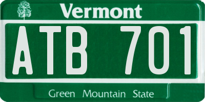VT license plate ATB701