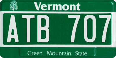 VT license plate ATB707