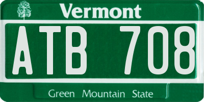 VT license plate ATB708