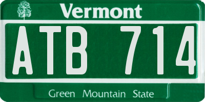 VT license plate ATB714