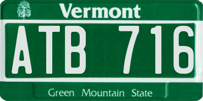 VT license plate ATB716