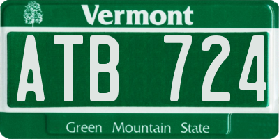 VT license plate ATB724
