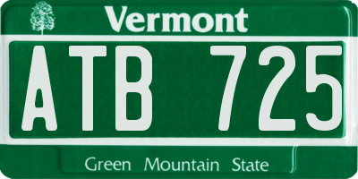 VT license plate ATB725