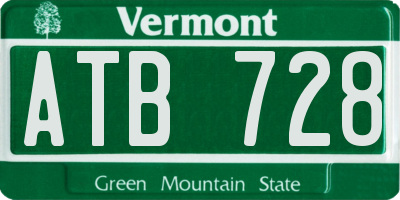 VT license plate ATB728