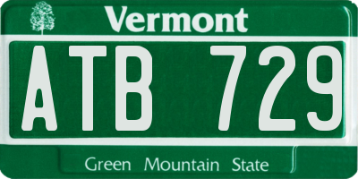 VT license plate ATB729