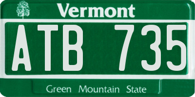 VT license plate ATB735