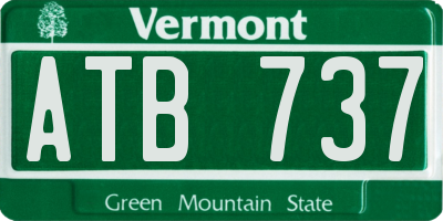 VT license plate ATB737