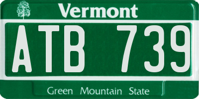VT license plate ATB739