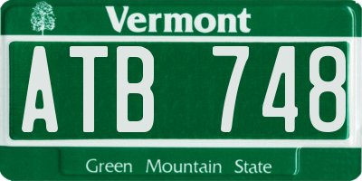 VT license plate ATB748