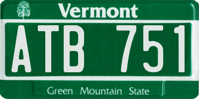 VT license plate ATB751