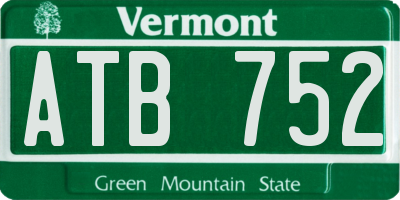 VT license plate ATB752