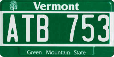 VT license plate ATB753