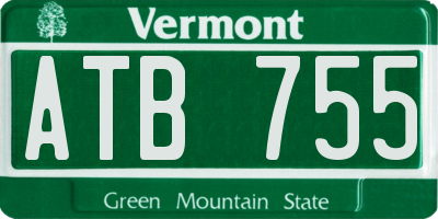 VT license plate ATB755