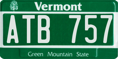VT license plate ATB757