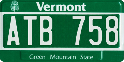 VT license plate ATB758