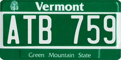 VT license plate ATB759