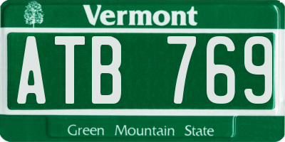 VT license plate ATB769