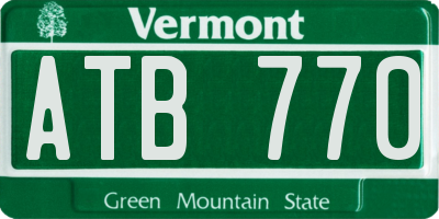 VT license plate ATB770