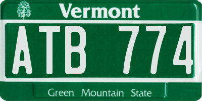 VT license plate ATB774