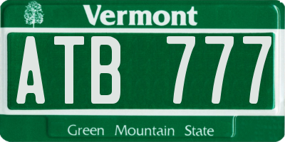 VT license plate ATB777