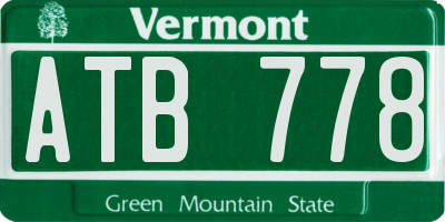 VT license plate ATB778